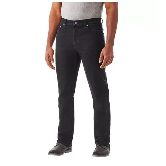New Mens Member's Mark Straight Fit Premium Stretch Black Denim Jeans Sz 40 X 32 - Picture 1 of 7